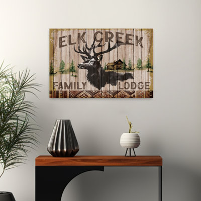 Elk Creek Family Lodge Abstract Pine Tree Landscape Nature Art