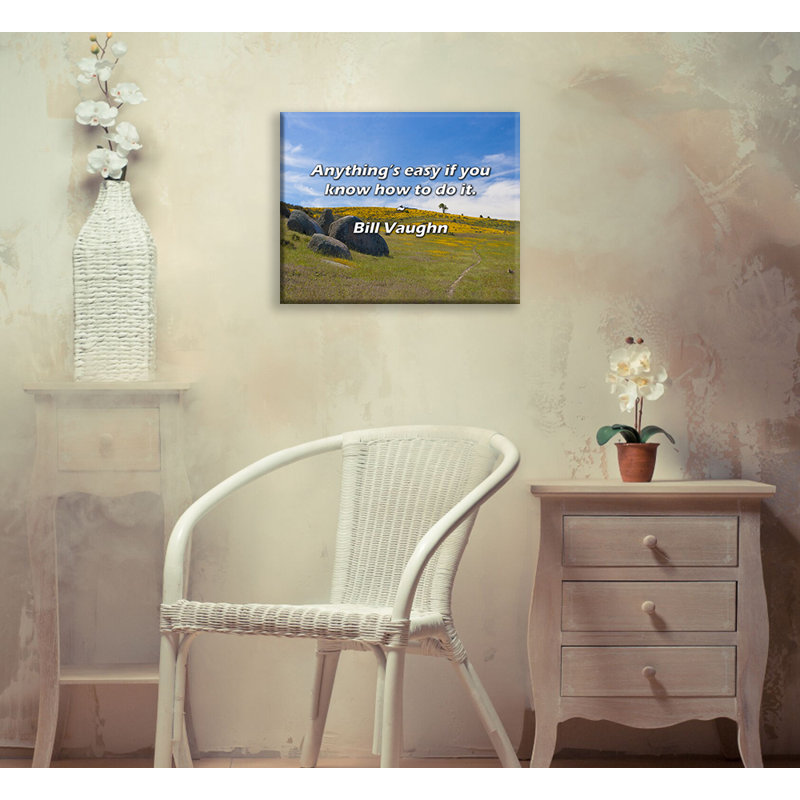 Citation artistique «Tout est facile si vous savez le faire». Toile tendue par Bill Vaughn