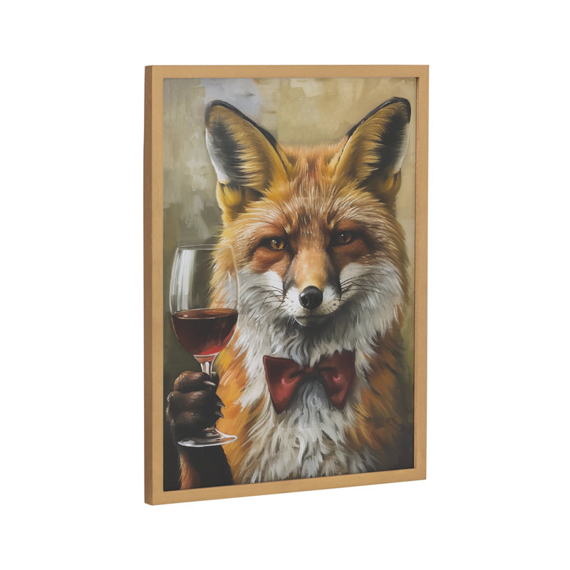 Mignon vin de renard, art mural, Cadre doré, H 12,65 po x l 16,65 po