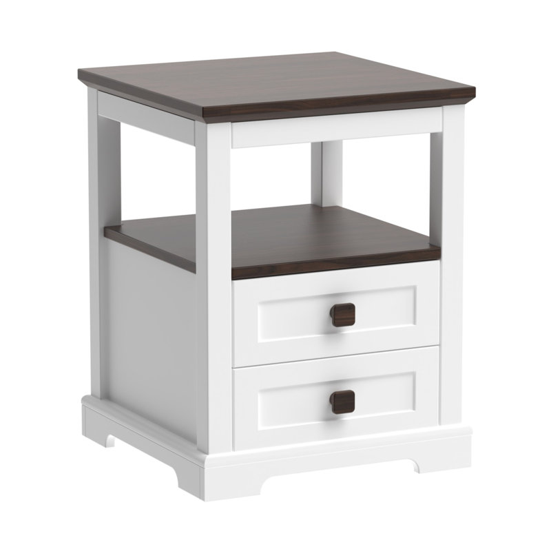 Night Stand With Drawers And Storage Shelf with Aromatherapy Lamp and Candle For Bedrooms, Bedside Table