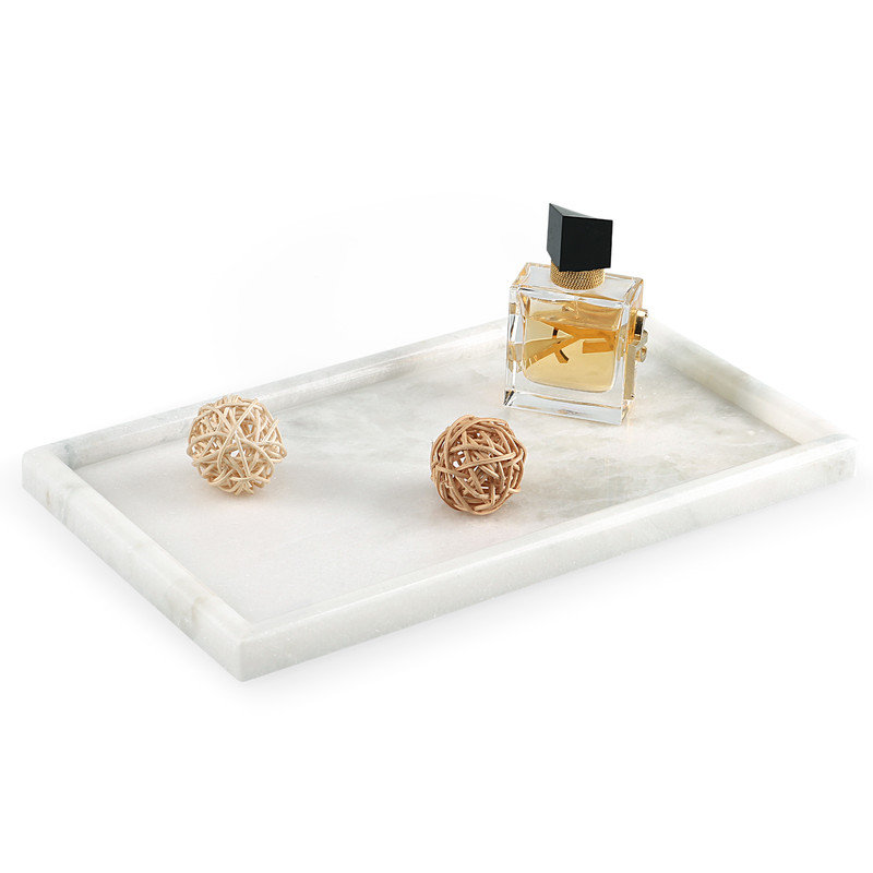 Guein Rectangle Natural Marble Tray,Namib Fantasy