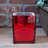 Machine Made Glass Cube Vase Red-4.70"H