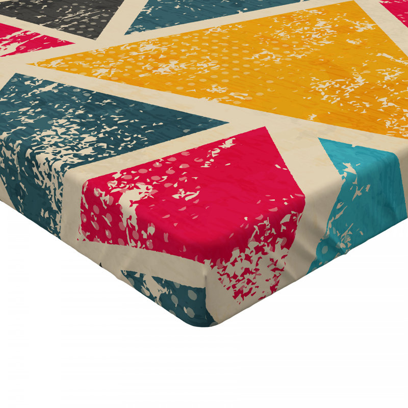 Microfiber Geometric Fitted Sheet, Twin Fitted Sheet