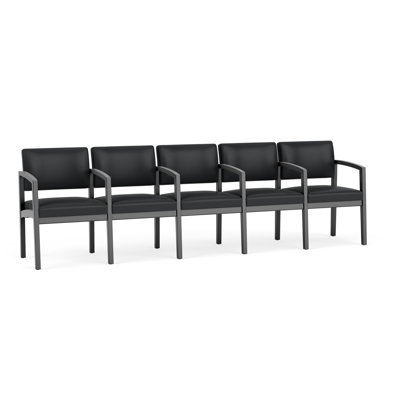 Lenox Wood Waiting Reception 5 Seat Tandem Seating Wood Frame