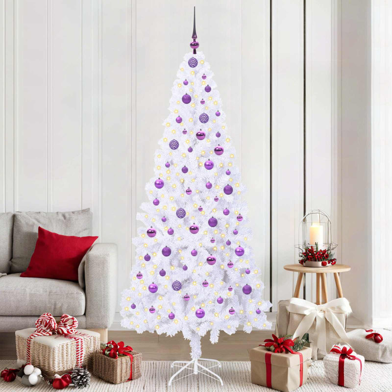 Lighted Artificial Christmas Tree, Purple, 210cm H