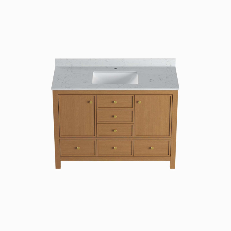Meuble-lavabo double avec portes et tiroirs