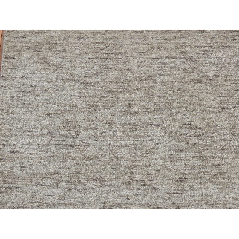 Tapis de couloir tissé à la main 2 pi 7 po x 18 pi 2 po en laine naturelle taupe 2DE7FAED3BD4E89927AD6E0AD548094