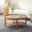 Jack 31.3" Round Coffee Table with Storage Shelf  & Solid Wood Legs