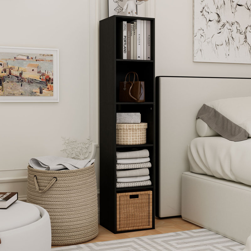 5-cube Bookcase, Freestanding Storage Cabinet, Closet Organizers And Storage For Bedroom, Study Room, Closet, Black