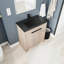 Meuble-lavabo de salle de bain 30 po autoportant avec céramique noire. 2 portes d'armoire à fermeture en douceur. Contreplaqué moderne. Évier de comptoir réglable en céramique.-973188766-973188767