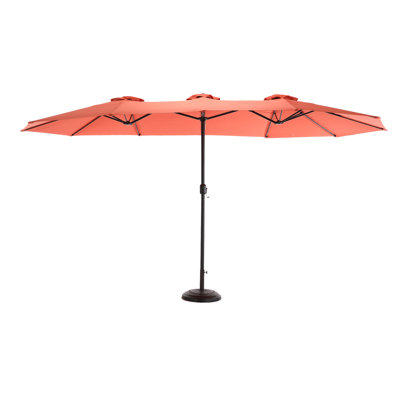 14.8 Ft Double Sided Outdoor Umbrella Rectangular Large With Crank ( Orange )(No Base)