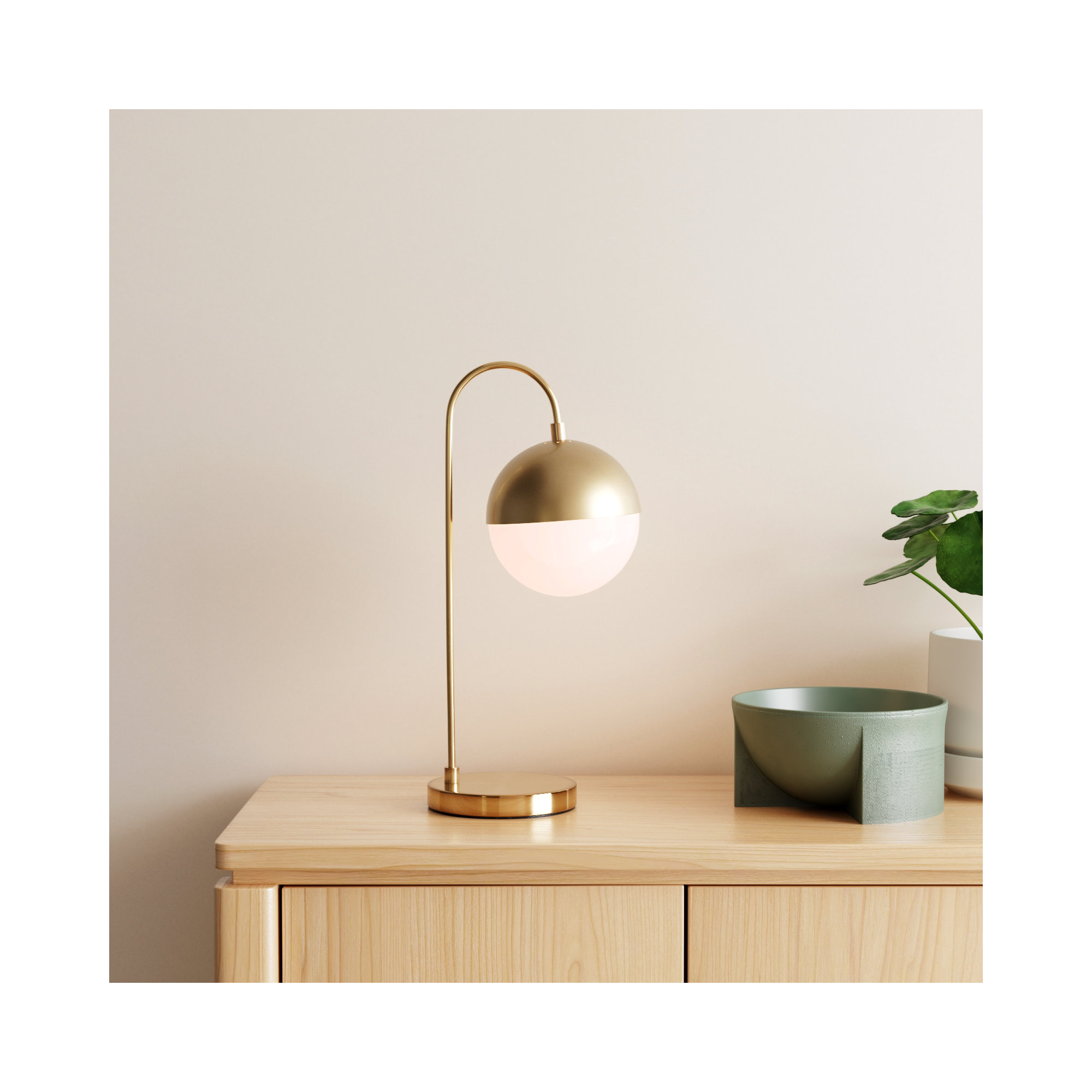 Gareth 20.5" Brass Desk Lamp, Gold