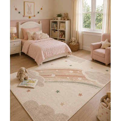 Tapis 4 pi x 6 pi Elio Kids Soft Rainbows- Clouds And Stars
