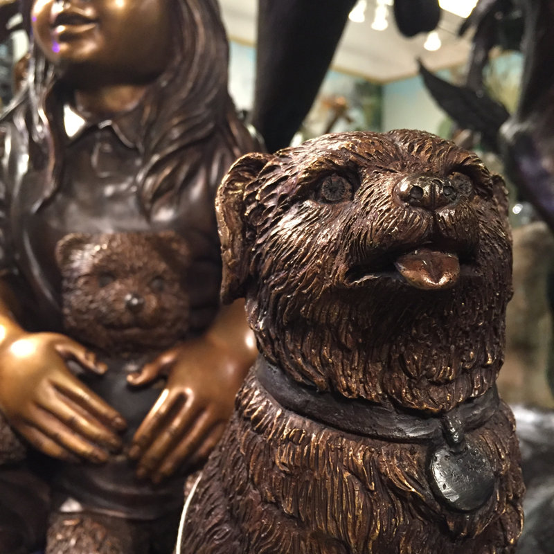 Dog Golden Retriever Bronze Garden Statue