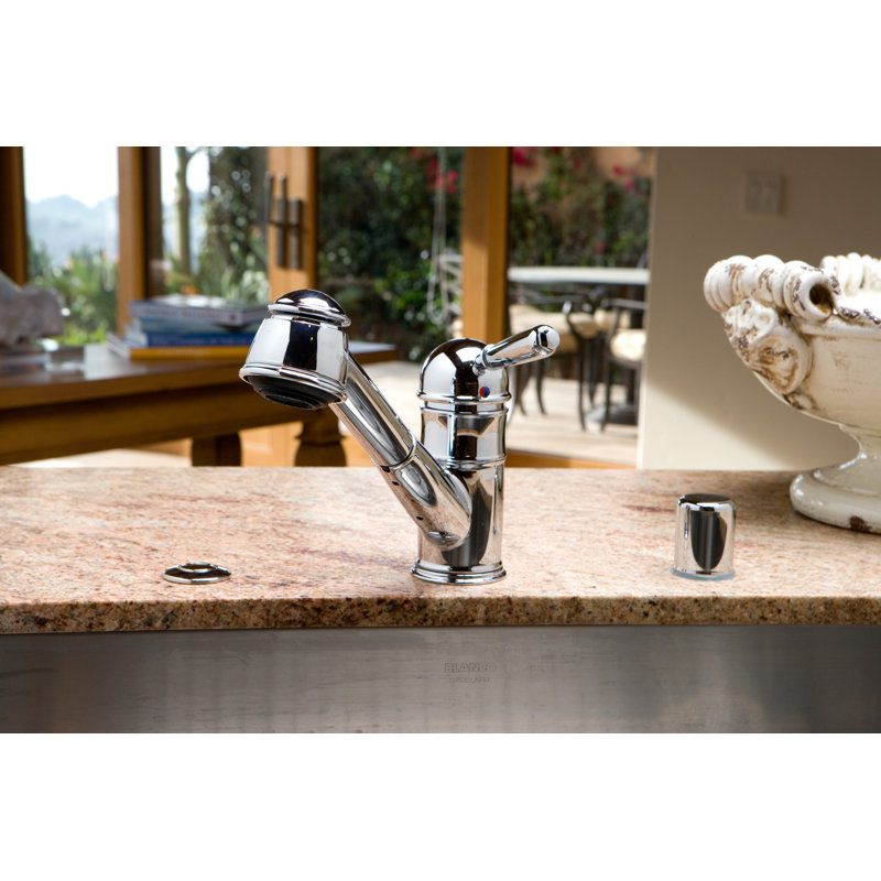 1983 Pull Out Single Handle Kitchen Faucet, Satin Nickel