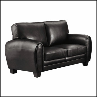 Causeuse de salon moderne avec similicuir noir, style rétro pour le confort et l'élégance