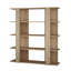 Bibliothèque moderne en chêne, 43,3 x 48,0 x 11,4 pouces | 100% panneau de particules enduit de mélamine, épaisseur: 0,7 pouce | Plusieurs tablettes, fixation murale, finition brune élégante | Parfait pour le rangement et la présentation de la maison ou du bureau