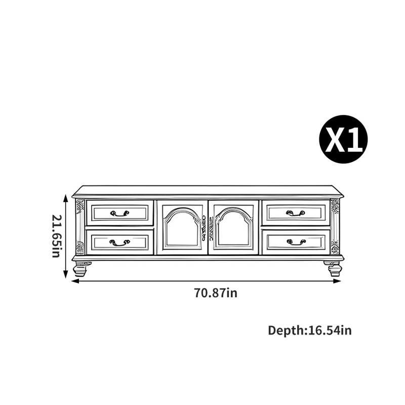 Meuble télé de luxe américain, 70.87'', Brun