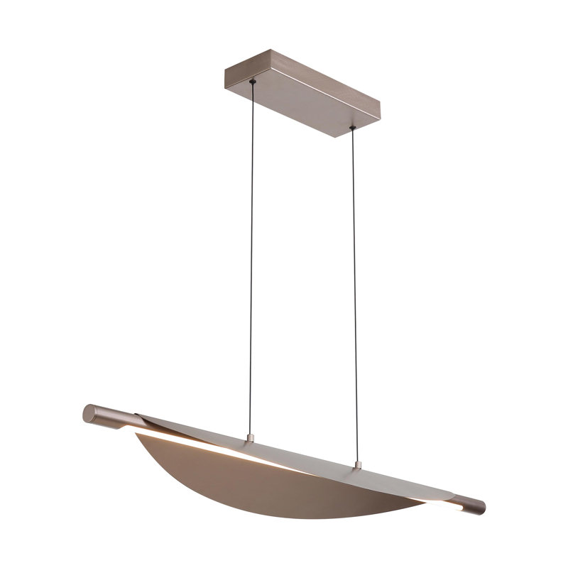 Luminaire suspendu linéaire à DEL 42 po Luma, Bronze, Café argenté