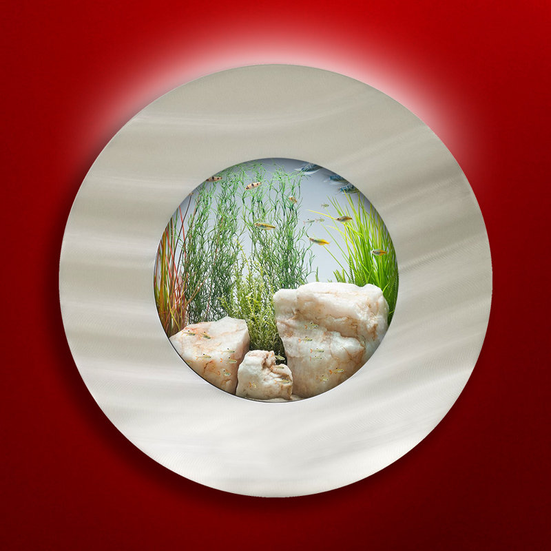 Aquarium rond 3 gallons Angelica, Argent brossé