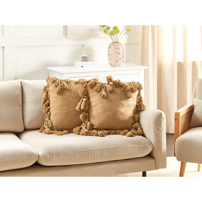 Leena Square Cushion, Sand Beige