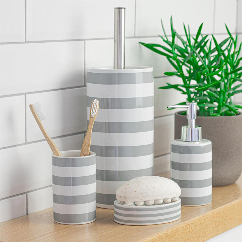 Harbour Housewares - Ceramic Toothbrush Holder, Grey