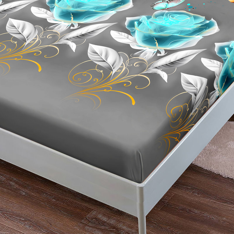 Microfiber Floral Duvet Cover Set, King Duvet Cover + 3 Additional Pieces