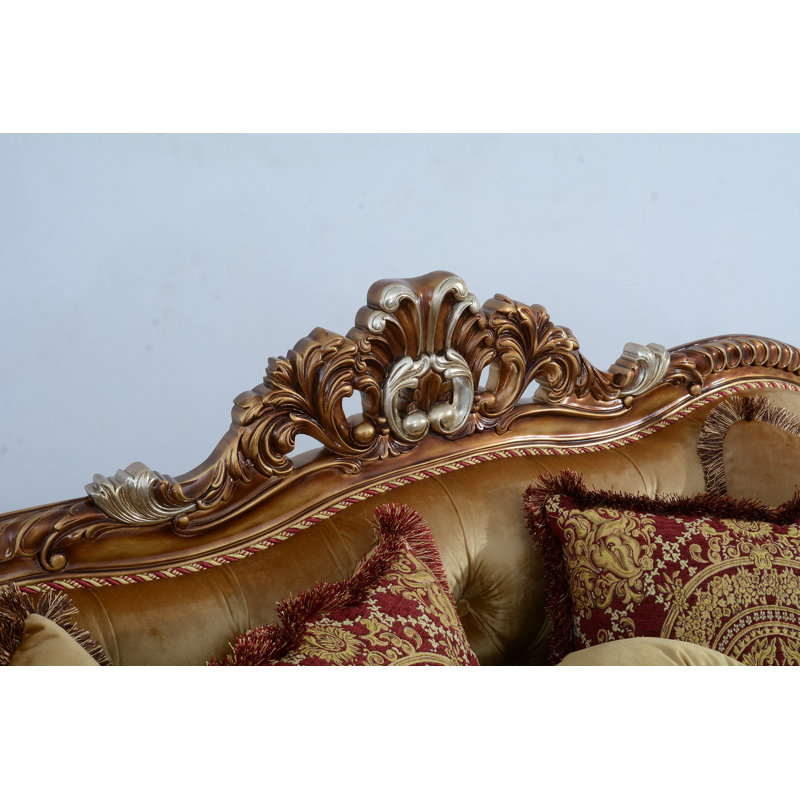 New Emperador II Loveseat, Light Brown Polyester Blend