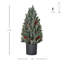 Arbre de Noël artificiel de 18 po de haut miniature enneigé et enneigé, décoration de Noël avec pommes de pin et baies