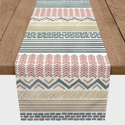 Alouise Rectangle Geometric Polyester Table Runner