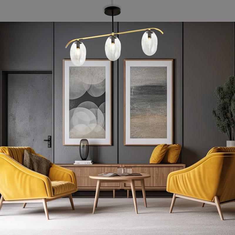 Linndale 3 - Light Unique/Statement Chandelier, Transparent