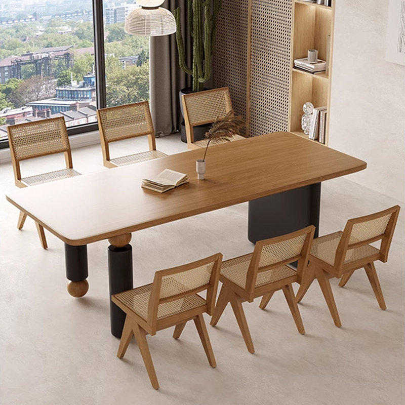 Ensemble de salle à manger rectangulaire, Noir, H 29,53 po x L 63 po x l 27,56 po