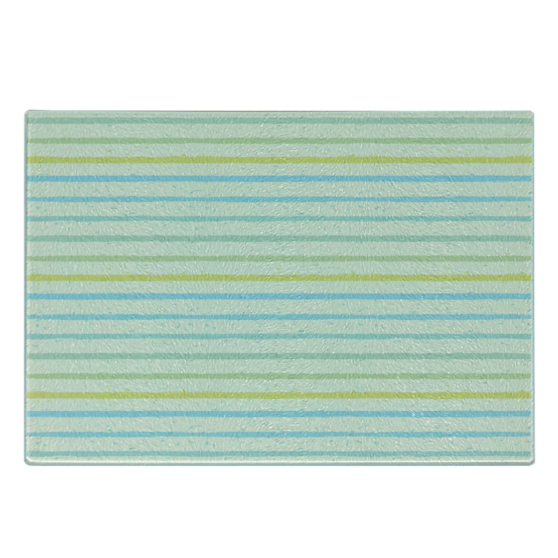 Multicolore planche à découper en verre trempé à rayures Ambesonne