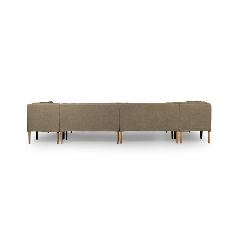 Aurelia 6-Piece Sectional, 34.5" H x 152" W x 75" D, Broadway Olive Linen