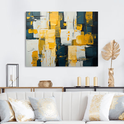 Reproduction d'art sur toile, expression carrée abstraite