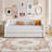 Upholstered Twin XL Daybed with 7-Color LED Lighting, 2 Storage Drawers & Linen Upholstery, Beige-437570091-437966106