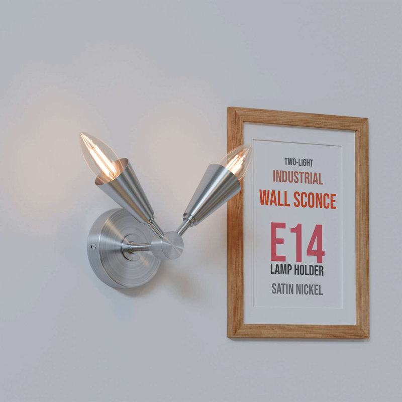 Bocchino Armed Sconce, Satin Nickel