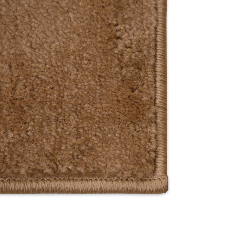 Custom Size Anti-Slip Latex Back Machine Washable Antibacterial Medium Profile Cut Pile Plain Tan Beige by Feet