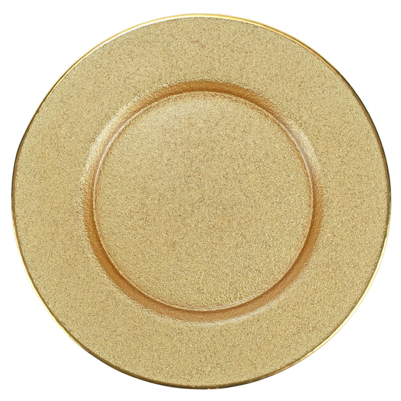 Metallic Glass Service Plate/Charger, Gold