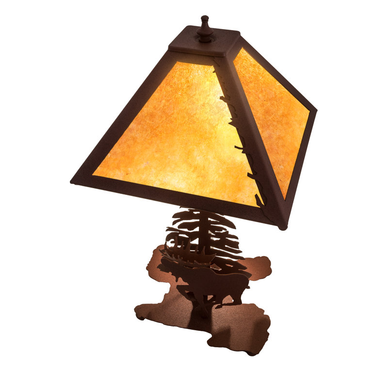Rustic Lodge Table Lamp, Amber