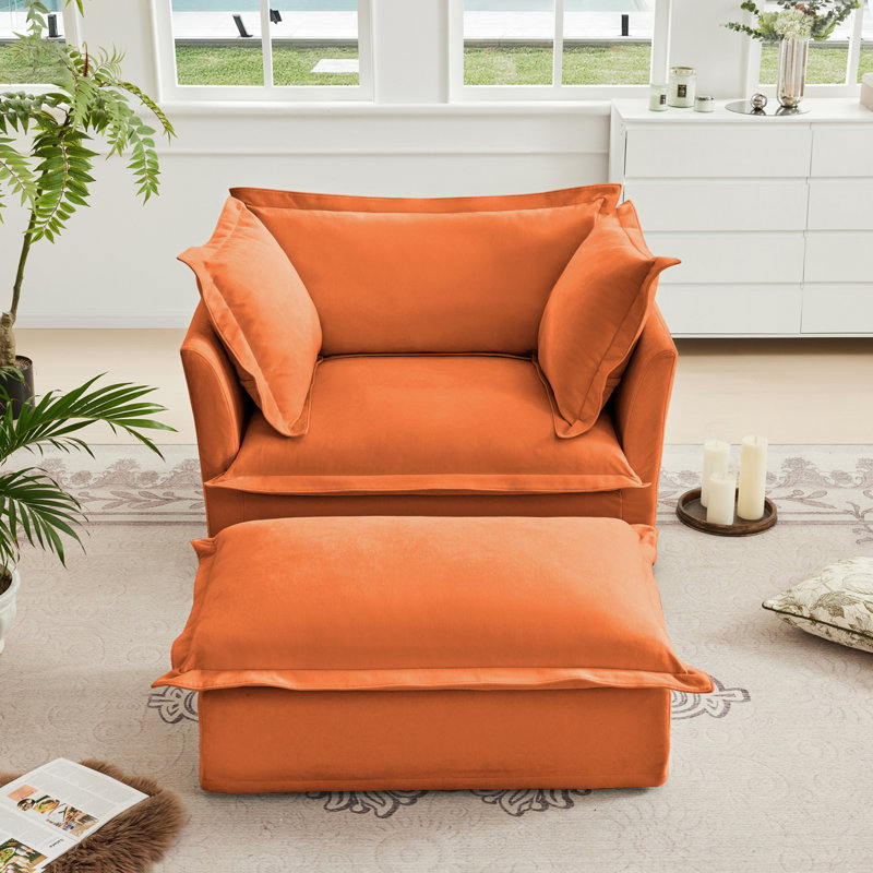 Fauteuil rembourré avec repose-pieds pour le salon