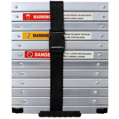 Échelle télescopique en aluminium 12,5 pi avec pieds antidérapants, fonction de sécurité de ralentissement avec échelle d'extension portative pour le travail domestique et extérieur, capacité de 330 lb