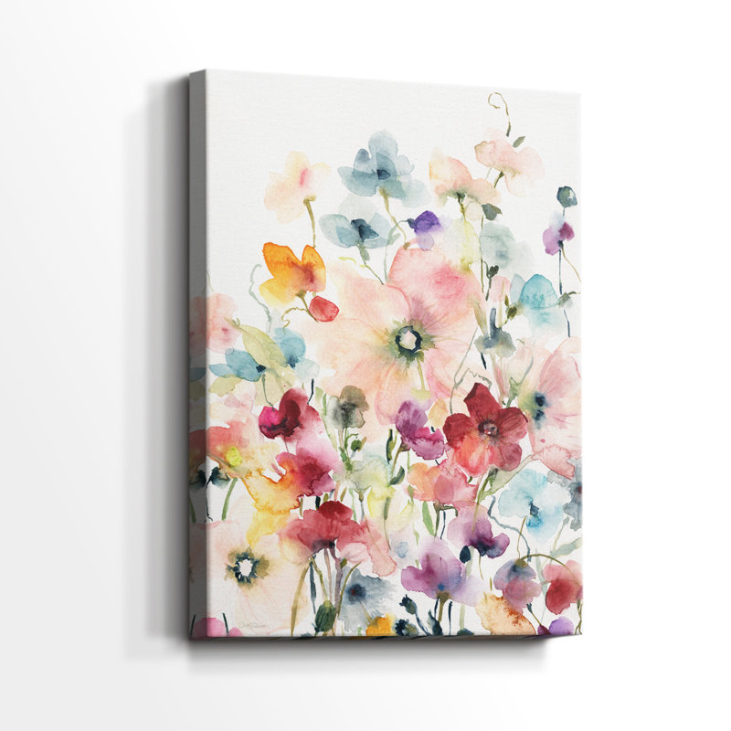 Coquelicots et petits pois - Cavas enveloppés de galerie, H 60 po x l 40 po