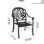 Chaise de patio en fonte d'aluminium 4 pièces, noire, traitement de décoloration, collection de coussins haute température, avec
