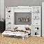 Lit escamotable double en bois avec bureau et tablettes, lit escamotable peu encombrant