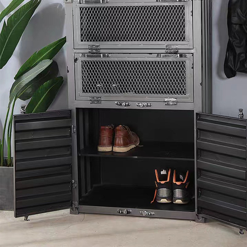 12 Pair Shoe Storage Cabinet, Gray