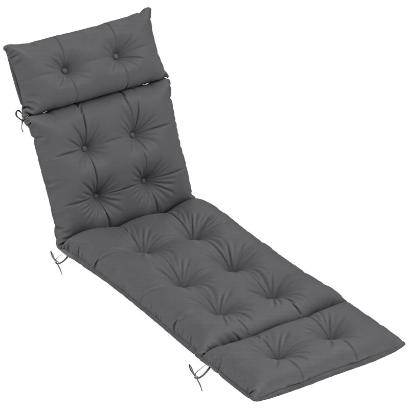 Outsunny Sun Lounger Cushions Only, 190 x 56 x 10 cm, Dark Grey