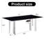 Table de salle à manger moderne et minimaliste. Le bureau en verre imitation marbre est équipé de pieds en métal. Convient aux restaurants et aux salons de 71 po x 39,3 po x 29,5 po
