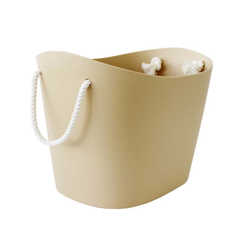 Laundry Basket with Handles, Medium (30.5 cm H x 27 cm W x 40 cm D), Light Pink