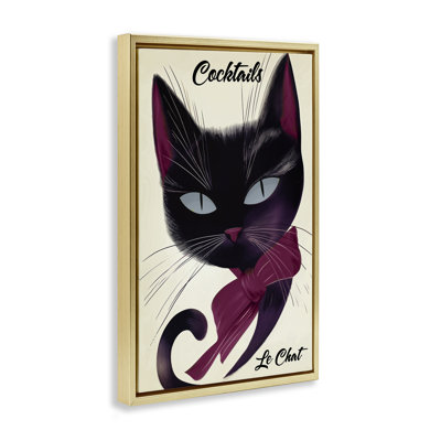 Cadre flottant affiche Cocktail Le Chat, design par Annabelle Hall